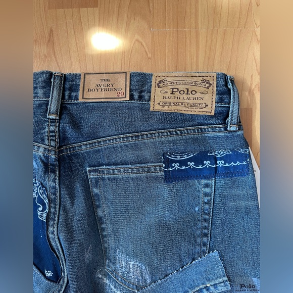 NEW Ralph Lauren Polo Avery Boyfriend Crop Patchwork Jeans Women’s size 29 - Picture 7 of 11